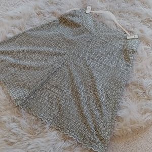 Eyelit A-line skirt with scalloped hem size 10